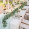 2 PCS Artificial Eucalyptus Garland 5.9FT Faux Silver Dollar Greenery Garland Vines with White Flower Boxwood Fake Hanging Plants for Wedding Home Party Table Mantle Wall Decor